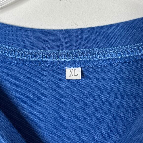 Amazon Women's Last Flying F*ck Crewneck Sweatshirt XL Blue Halloween Skeleton - Picture 7 of 8